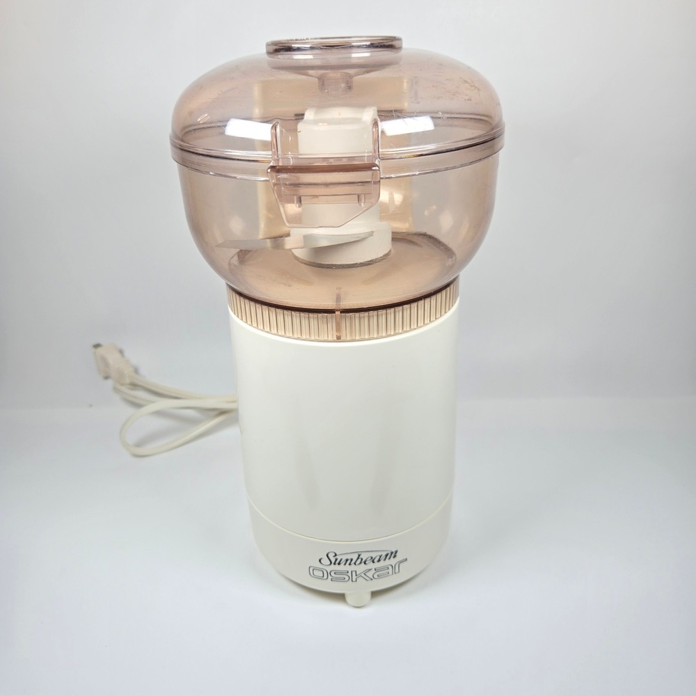 Sunbeam Oskar Food Processor Chopper 14081 White Made in France Vintage